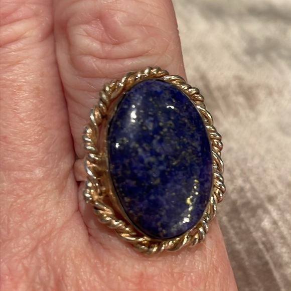 Lapis Lazuli Silver Ring Size 7 - Picture 5 of 8